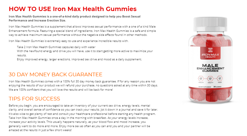 Iron Max Health Male Enhancement Gummies 